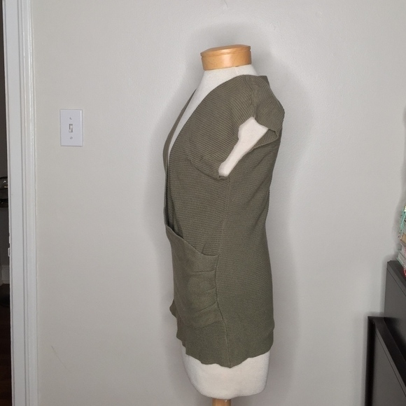 MICHAEL KORS |  Olive Green Wrap Sweater Vest - Picture 3 of 7
